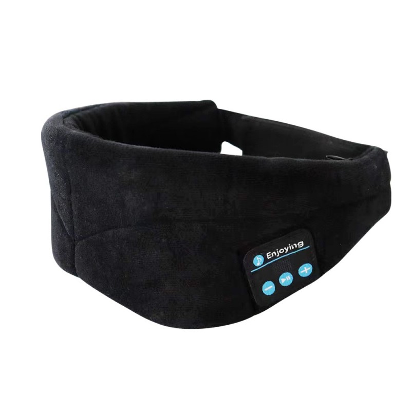 Black Cotton Texture Side Label Bluetooth Eye Mask