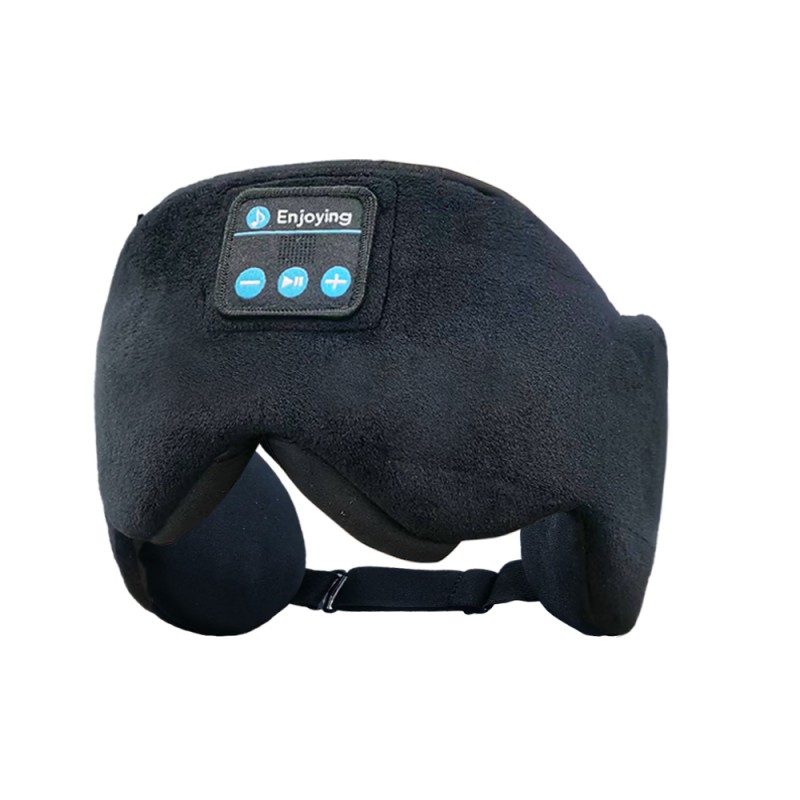 Cotton Black Retractable Bluetooth Eye Mask