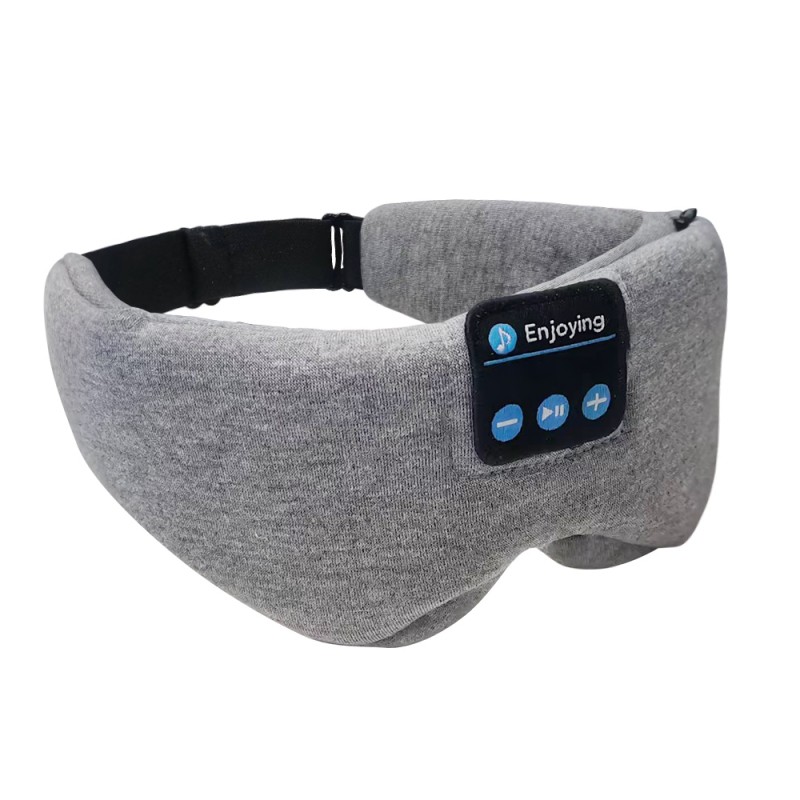 Cotton Bluetooth Sleep Eye Mask Headband Earphones Mini Gray